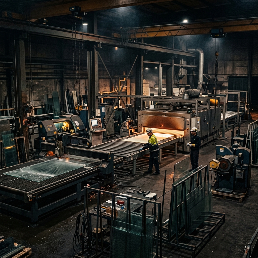 Meaven Designs fabrication facility — glass processing area