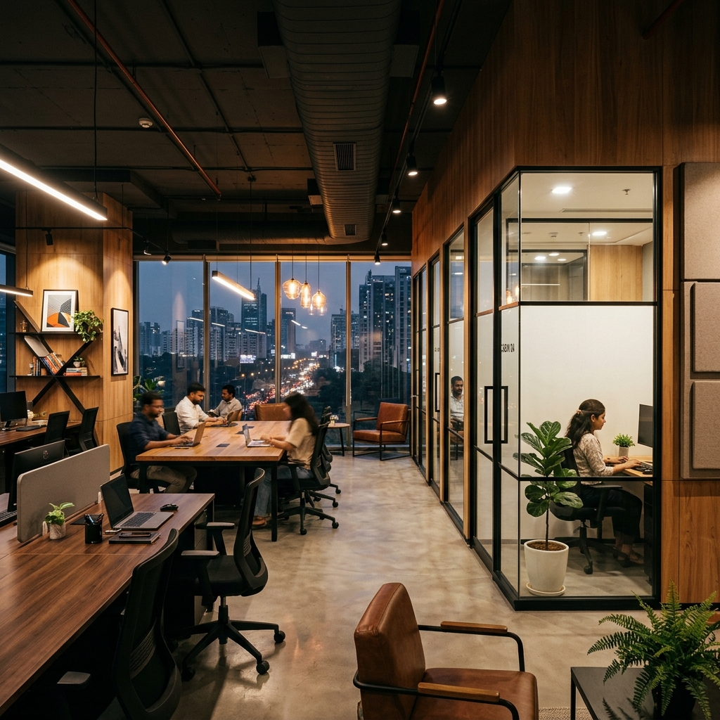 Commercial Fit-Out — Open plan office with glass partitions