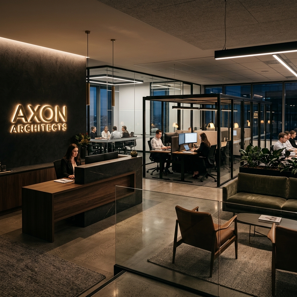 Full Fit-Out — Reception and workstation area