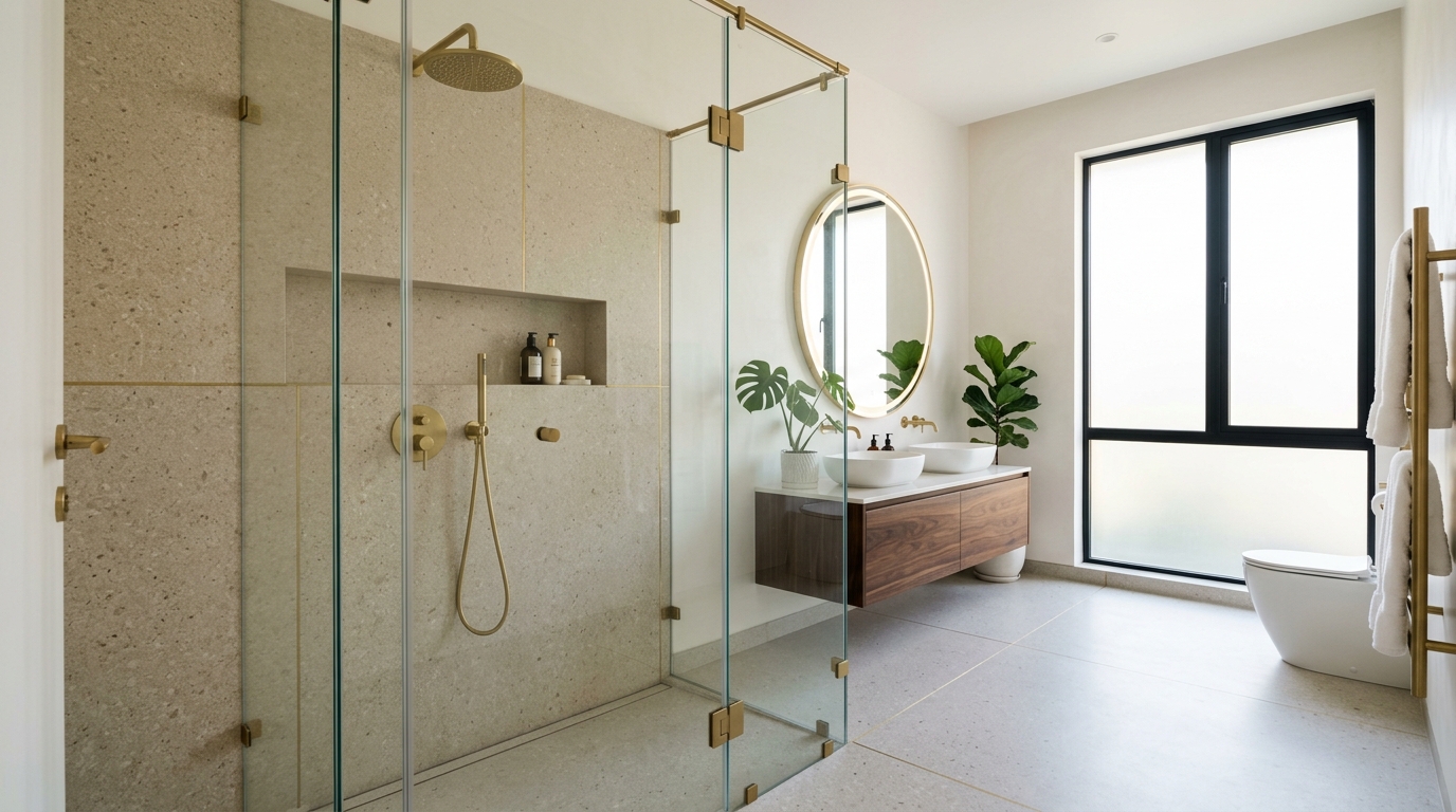 Premium glass shower enclosures in modern bathroom