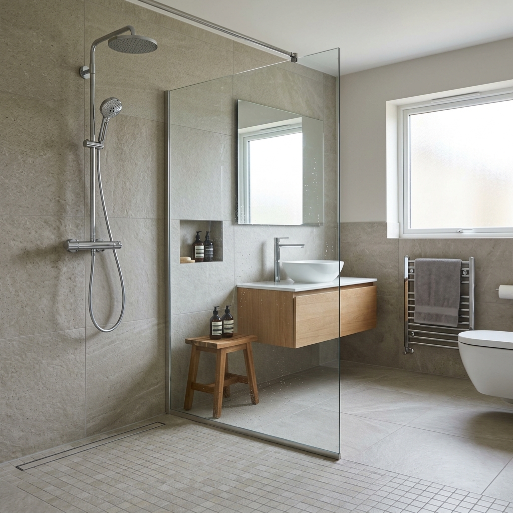 Walk-In Minimalist Glass Shower Screen Partition